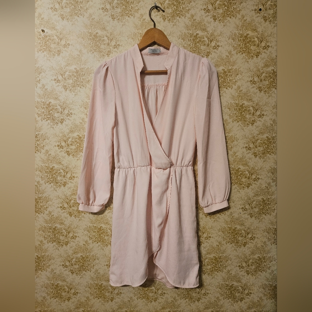 TOBI Small pale pink long sleeve dress